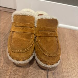 Wedge Shearling Mules